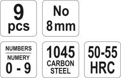 Yato Razidla číselná 8 mm 9 ks 0-9