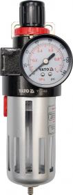 Yato Regulátor tlaku vzduchu 1/2", max. 0,93MPa, s filtrem (90ccm)