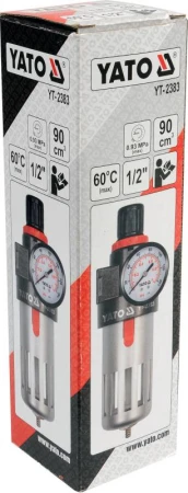 Yato Regulátor tlaku vzduchu 1/2[34], max. 0,93MPa, s filtrom (90ccm)