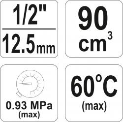 Yato Regulátor tlaku vzduchu 1/2[34], max. 0,93MPa, s filtrem (90ccm)