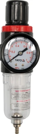 Yato Regulátor tlaku vzduchu 1/4", max. 0,93MPa, s filtrem (15ccm) Yato Regulátor tlaku vzduchu 1/4", max. 0,93MPa, s filtrem (15ccm)