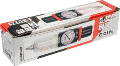 Yato Regulátor tlaku vzduchu 1/4[34], max. 0,93MPa, s filtrom (15ccm)