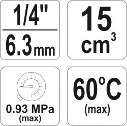 Yato Regulátor tlaku vzduchu 1/4[34], max. 0,93MPa, s filtrem (15ccm)