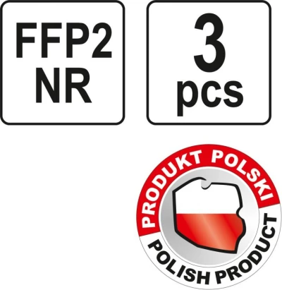 Yato Respirátor s ventilem 3ks FFP2 EN 149:2001