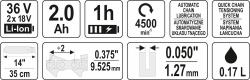 Yato Řetězová pila 14[39] AKU 36V=2 X 18V SET