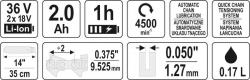 Yato Řetězová pila 14[39] AKU 36V=2 X 18V SET (VÝPRODEJ)