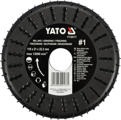 Yato Rotační rašple frézovací univerzální 118 mm Yato Rotační rašple frézovací univerzální 118 mm