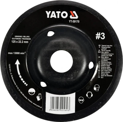 Yato Rotační rašple úhlová jemná 125 mm typ 3 Yato Rotační rašple úhlová jemná 125 mm typ 3