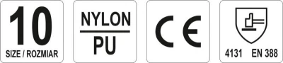 Yato Rukavice pracovní nylon/polyurethan vel. 10