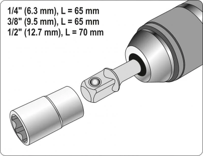 Yato Sada adaptérů 3ks HEX 1/4, 3/8, 1/2
