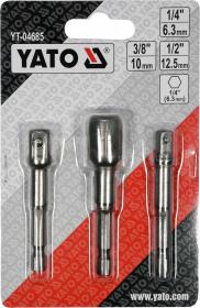 Yato Sada adaptérů 3ks HEX 1/4, 3/8, 1/2