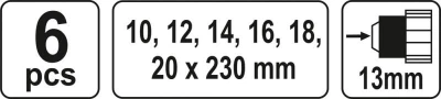 Yato Sada hadovitých vrtáků do dřeva 10,12,14,16,18,20 délka 230mm