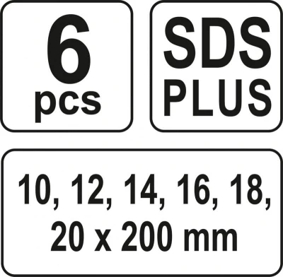 Yato Sada hadovitých vrtáků do dřeva 10.12.14.16.18.20 délka 230mm SDS plus