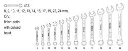 Yato Sada klíčů očkoplochých 12ks 8-24 mm