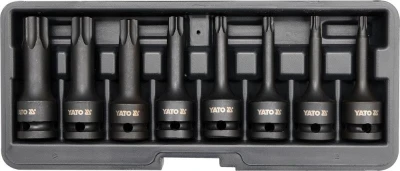 Yato Sada nástavců 1/2" rázové 8 ks T30-T80 torx CrMo Yato Sada nástavců 1/2" rázové 8 ks T30-T80 torx CrMo