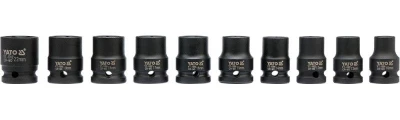 Yato Sada nástavců 1/2" rázové šestihranné 10 ks 10-22 mm CrMo
