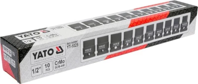 Yato Sada nástavců 1/2[34] rázové šestihranné 10 ks 10-22 mm CrMo