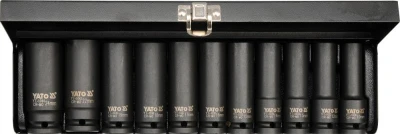 Yato Sada nástavců 1/2" rázové šestihranné hluboké 11 ks Yato Sada nástavců 1/2" rázové šestihranné hluboké 11 ks