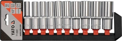Yato Sada nástavců 1/2" šetihranné 10ks 10-24 mm Yato Sada nástavců 1/2" šetihranné 10ks 10-24 mm