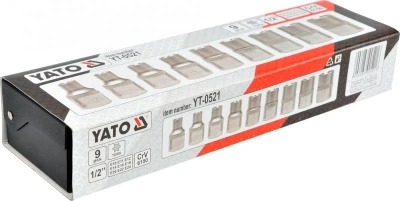 Yato Sada nástavců 1/2[34] TORX 9 ks E10-E24