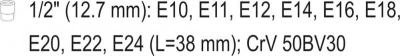 Yato Sada nástavců 1/2[34] TORX 9 ks E10-E24