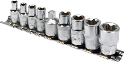 Yato Sada nástavců 1/4[34], 3/8[34] TORX 9 ks E5-E16