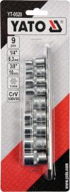 Yato Sada nástavců 1/4[34], 3/8[34] TORX 9 ks E5-E16