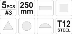 Yato Sada pilníků zámečnických 250 mm 5 ks