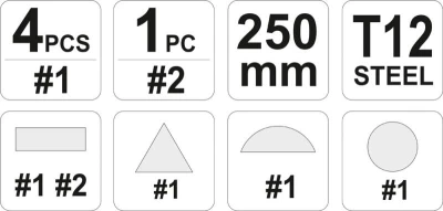 Yato Sada pilníků zámečnických 250 mm 5 ks