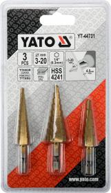 Yato Sada stupňovitých kuželových vrtáků 3-20mm