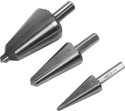 Yato Sada stupňovitých kuželových vrtáků do plechu 3-30mm Yato Sada stupňovitých kuželových vrtáků do plechu 3-30mm