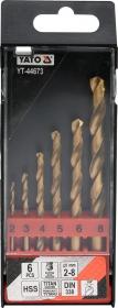 Yato Sada vrtáků do železa HSS-TiN 6ks 2-8mm