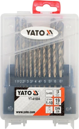 Yato Sada vrtáků na kov 19ks HSS-COBALT 1-10mm