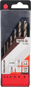 Yato Sada vrtáků na kov 6ks HSS-COBALT 2-8mm