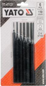 Yato Sada vyrážečů 6ks, 150mm, pr. 1,5, 3, 4, 5, 6, 8mm