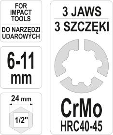 Yato Sklíčidlo na vrtací kladivo 1/2[34] 6 - 11 mm