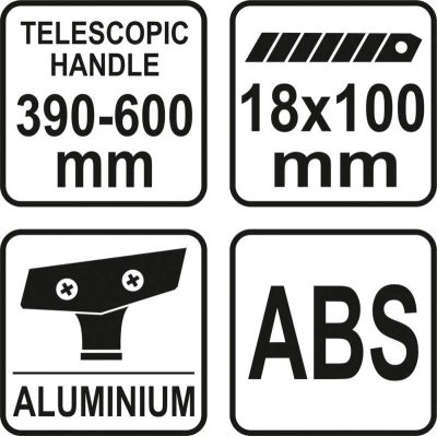 Yato Škrabka na sklo 390 - 600 mm teleskopická