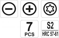 Yato Šroubováky jemné sada 7ks, 2,3,PH00,PH0,T5,T6,T7