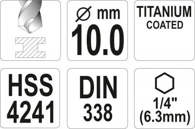 Yato Vrták na kov TITAN 1/4[34] 10mm