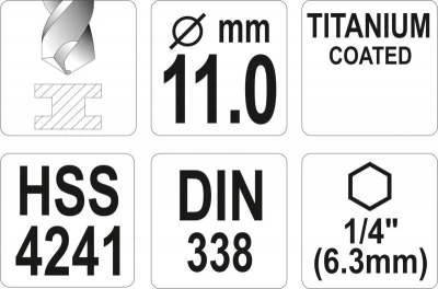 Yato Vrták na kov TITAN 1/4[34] 11mm