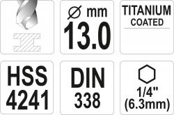 Yato Vrták na kov TITAN 1/4[34] 13mm