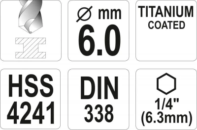 Yato Vrták na kov TITAN 1/4[34] 6mm