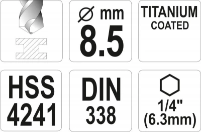 Yato Vrták na kov TITAN 1/4[34] 8,5mm