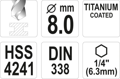 Yato Vrták na kov TITAN 1/4[34] 8mm