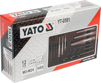 Yato Vrtáky do přetržených šroubů SADA 12 ks