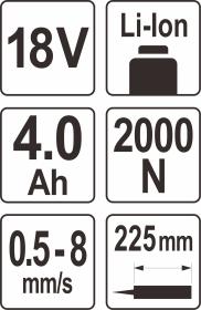 Yato Vytlačovací AKU pistole 18V sada