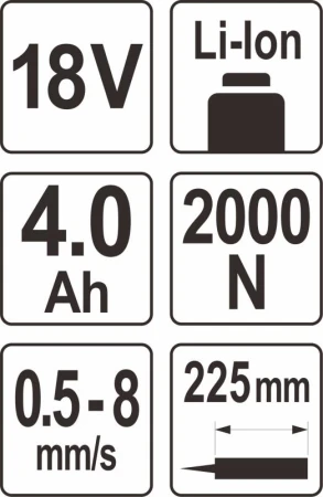 Yato Vytlačovací AKU pistole 18V sada