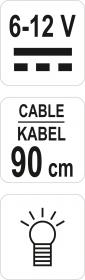 Yato Zkoušečka napětí 6-12V kabel 90cm