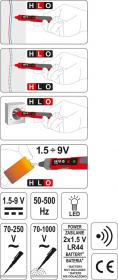Yato Zkoušečka napětí 70-1000V ~, 1,5-9V =