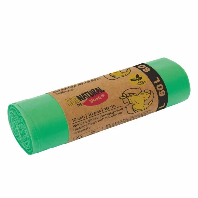 YORK Pytle na odpadky ECO s uchy 60l (10ks) 60x70cm ZE 21μm YORK Pytle na odpadky ECO s uchy 60l (10ks) 60x70cm ZE 21μm
